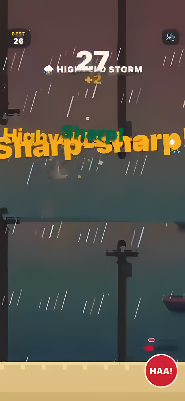 Gameplay screenshot: weathering a Highveld storm